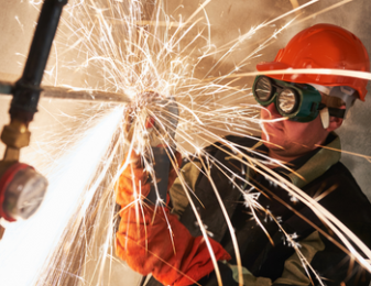 Man doing electrical work