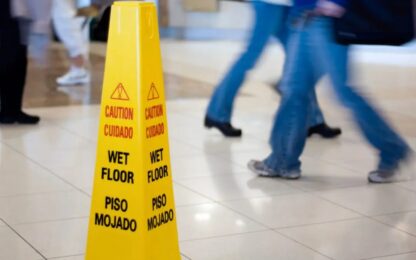 slip and fall hazard sign